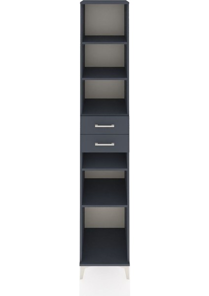Hyperion Dolap 5 Raflı 2 Çekmeceli 44X44X243 Antrasit-Antrasit