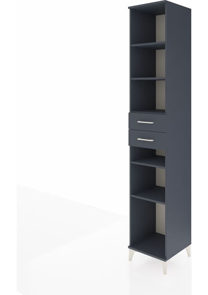 Hyperion Dolap 5 Raflı 2 Çekmeceli 44X44X243 Antrasit-Antrasit modelleri