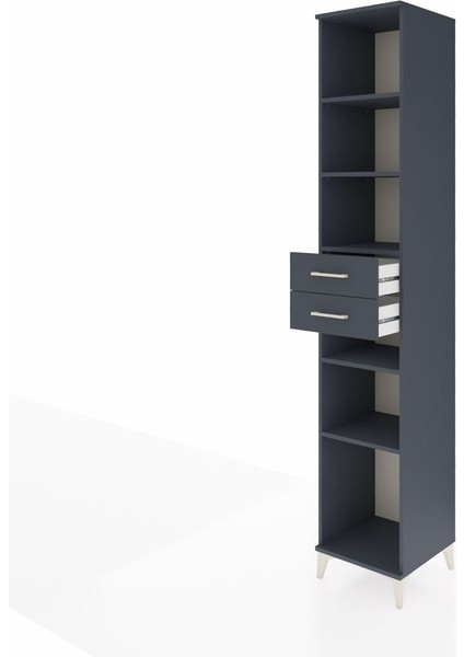Hyperion Dolap 5 Raflı 2 Çekmeceli 44X44X243 Antrasit-Antrasit fırsatları
