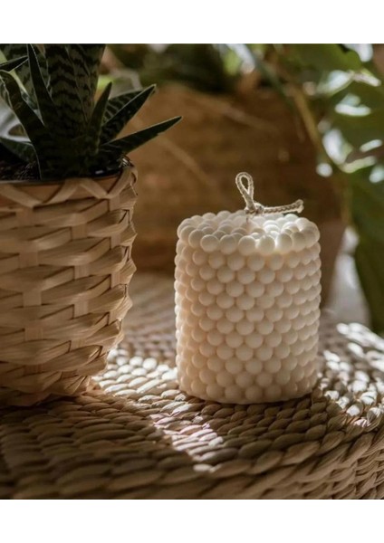 3 Adet Bubble Dekoratif Kokulu Mum - Pearly Candle - Inci Mum Soya Wax Vegan Mum fırsatları