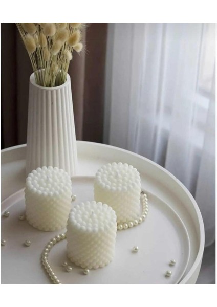 3 Adet Bubble Dekoratif Kokulu Mum - Pearly Candle - Inci Mum Soya Wax Vegan Mum indirimleri