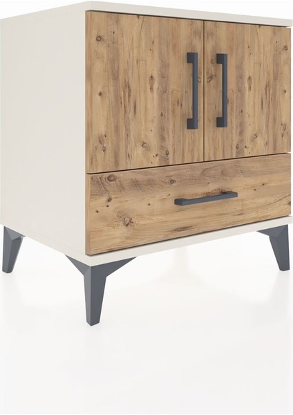 Hyperion Komodin 2 Raflı Tek Çekmeceli 2 Kapaklı 60X44X64 Aytaşı-Çam fiyatları