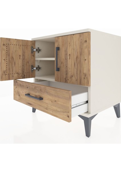 Hyperion Komodin 2 Raflı Tek Çekmeceli 2 Kapaklı 60X44X64 Aytaşı-Çam indirimleri