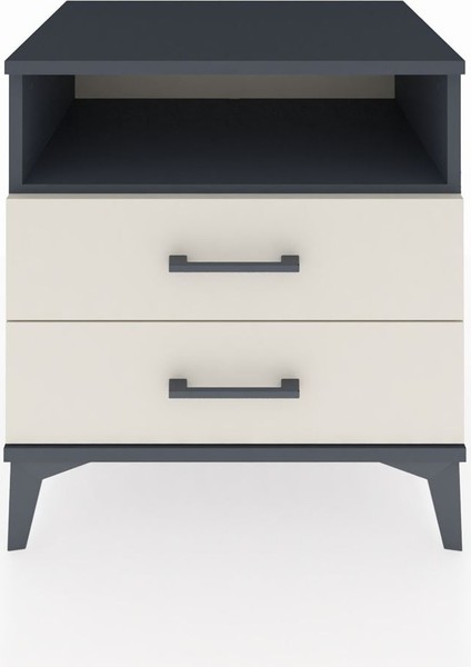 Hyperion Komodin Tek Raflı 2 Çekmeceli 60X44X64 Antrasit-Aytaşı