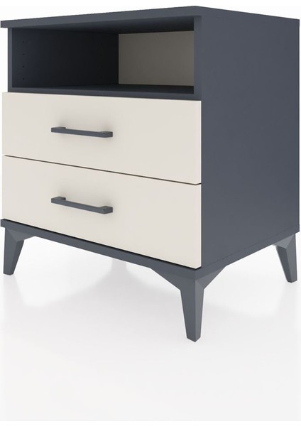 Hyperion Komodin Tek Raflı 2 Çekmeceli 60X44X64 Antrasit-Aytaşı modelleri