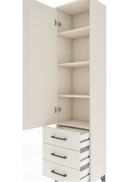 Arges Dolap 4 Raflı 3 Çekmeceli Tek Kapaklı 44X30X182 Aytaşı-Aytaşı indirimleri