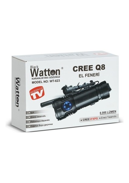 WT-623 Profesyonel Şarjlı El Feneri | 8+1 LED – 7 Mod – 300M Işık Mesafesi – Type-C – Mıknatıslı & Metal Gövde fiyatları