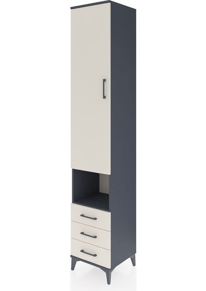 Hyperion Dolap 5 Raflı 3 Çekmeceli Tek Kapaklı 44X44X243 Antrasit-Aytaşı modelleri