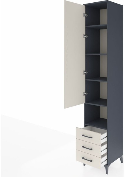Hyperion Dolap 5 Raflı 3 Çekmeceli Tek Kapaklı 44X44X243 Antrasit-Aytaşı fırsatları