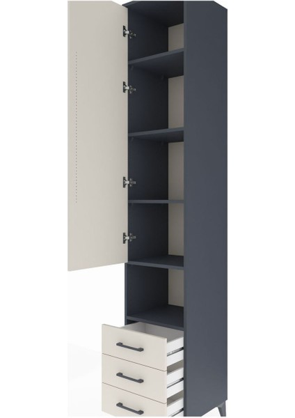 Hyperion Dolap 5 Raflı 3 Çekmeceli Tek Kapaklı 44X44X243 Antrasit-Aytaşı indirimleri