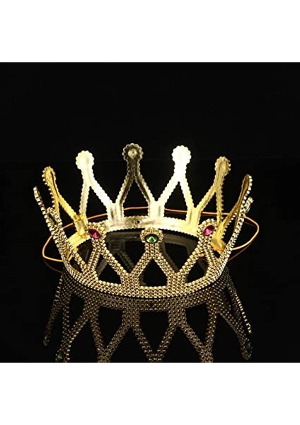 Rönesans Kostümlü Kraliyet Ortaçağ Altın Gold Kraliçe Prenses Tacı