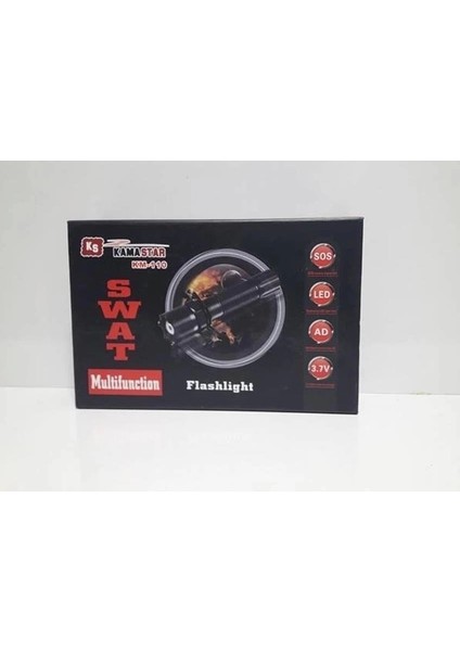 KM-110 Ateşli Aletler Aparatlı Ayarlanabilir Şarjlı Dağ Kamp El Feneri