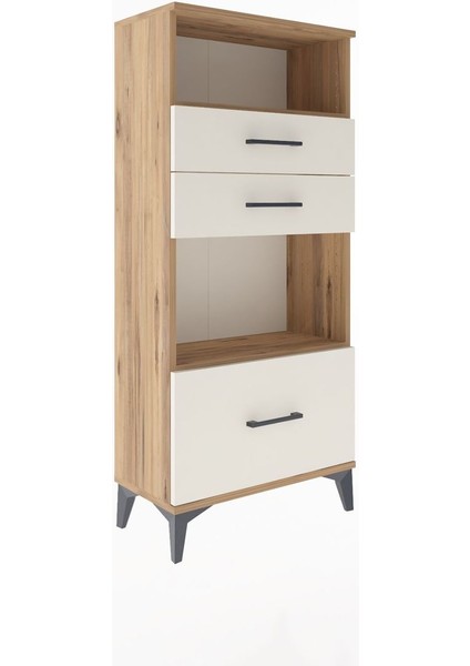 Arges Dolap 2 Raflı 3 Çekmeceli 60X30X134 Çam-Aytaşı fiyatları