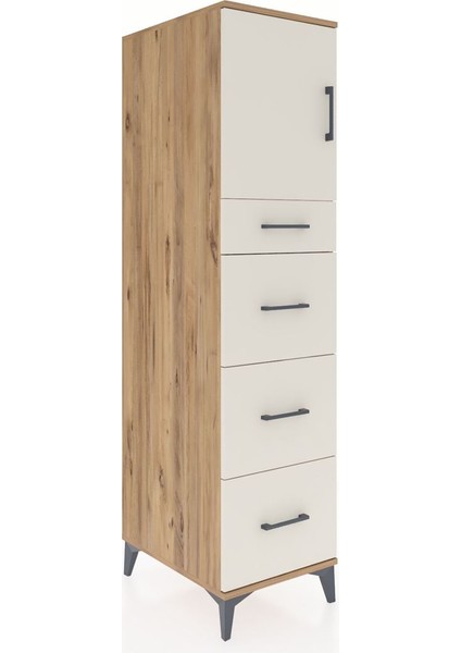 Kronos Dolap Tek Raflı 4 Çekmeceli Tek Kapaklı 44X59X182 Çam-Aytaşı fiyatları