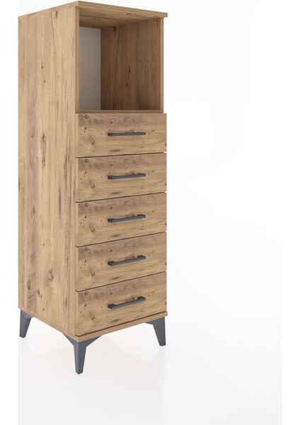 Hyperion Dolap Tek Raflı 5 Çekmeceli 44X44X134 Çam-Çam fiyatları