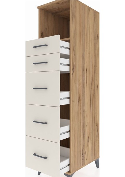 Kronos Dolap Tek Raflı 5 Çekmeceli 44X59X182 Çam-Aytaşı indirimleri