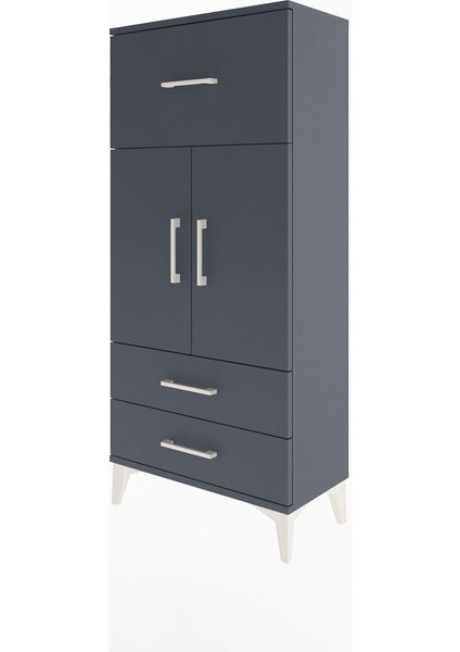 Arges Dolap 2 Raflı 3 Çekmeceli 2 Kapaklı 60X30X134 Antrasit-Antrasit modelleri