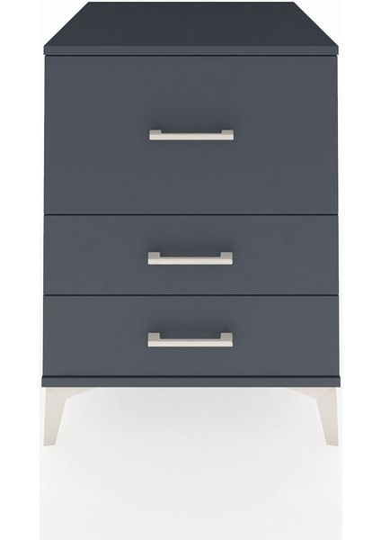 Kronos Komodin 3 Çekmeceli 60X59X80 Antrasit-Antrasit