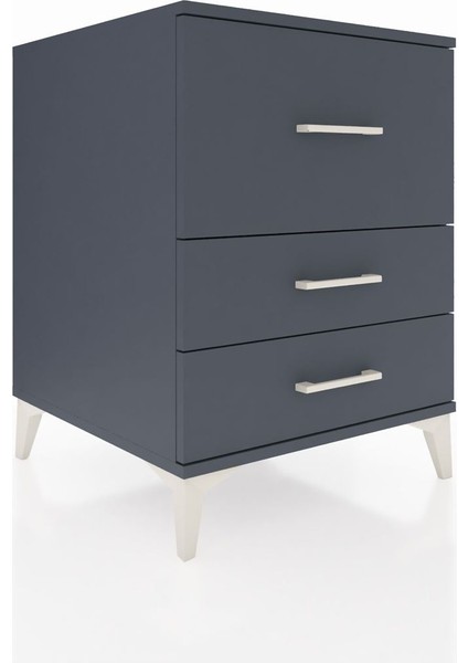 Kronos Komodin 3 Çekmeceli 60X59X80 Antrasit-Antrasit fiyatları