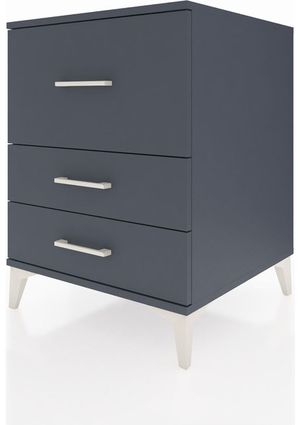 Kronos Komodin 3 Çekmeceli 60X59X80 Antrasit-Antrasit modelleri