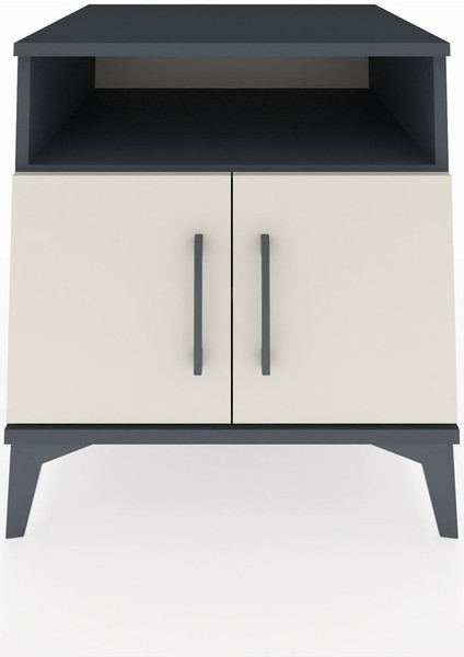 Kronos Komodin 2 Raflı 2 Kapaklı 60X59X64 Antrasit-Aytaşı fiyatları