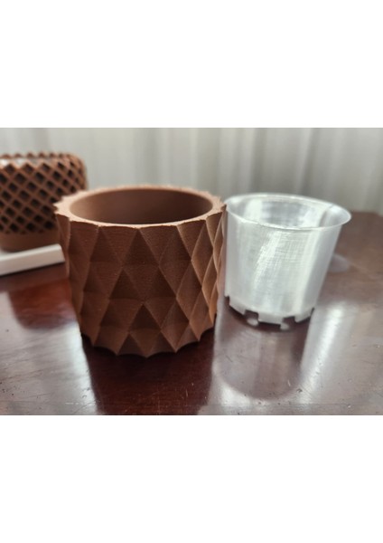 3'lü Modern Geometrik Sukulent Saksı 3D Baskı modelleri