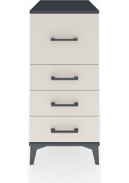 Kronos Komodin 4 Çekmeceli 44X59X96 Antrasit-Aytaşı
