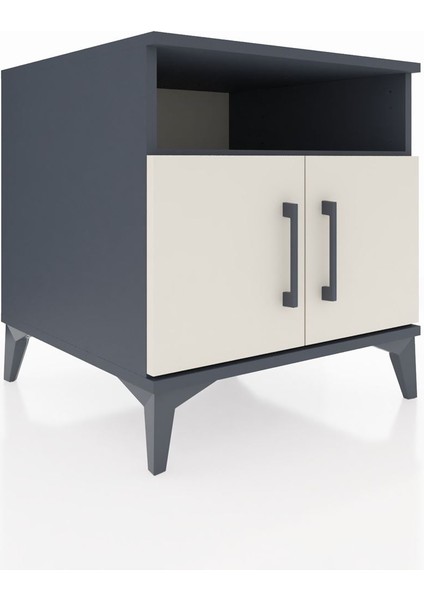 Kronos Komodin 2 Raflı 2 Kapaklı 60X59X64 Antrasit-Aytaşı fırsatları