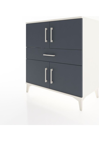 Hyperion Şifonyer 3 Raflı Tek Çekmeceli 4 Kapaklı 88X44X96 Aytaşı-Antrasit modelleri