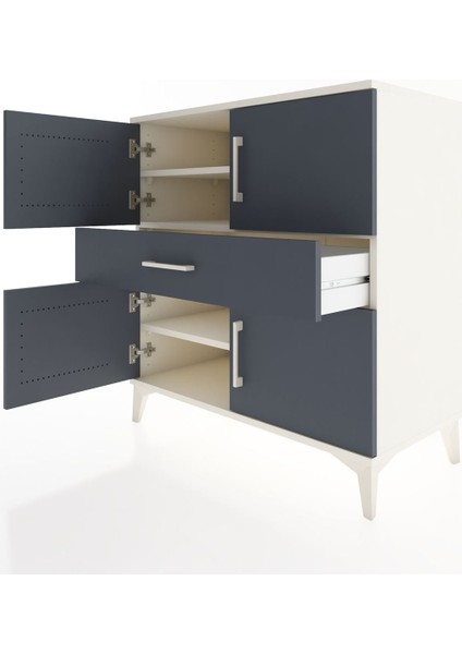Hyperion Şifonyer 3 Raflı Tek Çekmeceli 4 Kapaklı 88X44X96 Aytaşı-Antrasit fırsatları