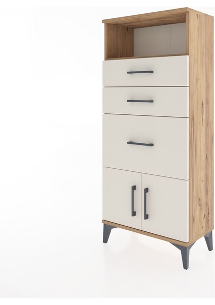 Hyperion Dolap Tek Raflı 3 Çekmeceli 2 Kapaklı 60X44X134 Çam-Aytaşı modelleri