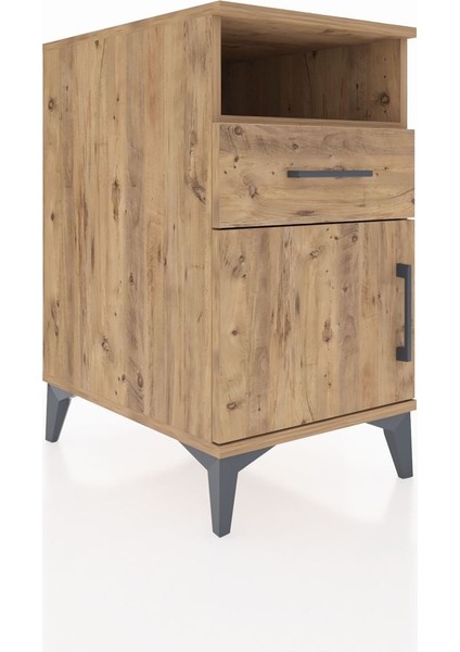 Kronos Komodin Tek Raflı Tek Çekmeceli Tek Kapaklı 44X59X80 Çam-Çam fiyatları