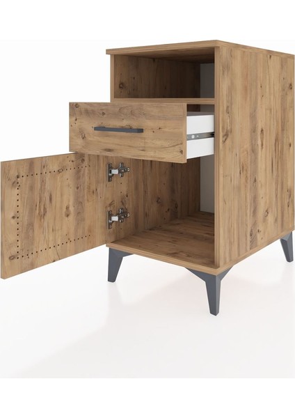Kronos Komodin Tek Raflı Tek Çekmeceli Tek Kapaklı 44X59X80 Çam-Çam fırsatları