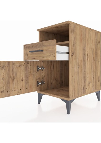 Kronos Komodin Tek Raflı Tek Çekmeceli Tek Kapaklı 44X59X80 Çam-Çam indirimleri