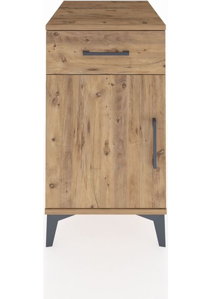 Kronos Komodin Tek Raflı Tek Çekmeceli Tek Kapaklı 44X59X80 Çam-Çam