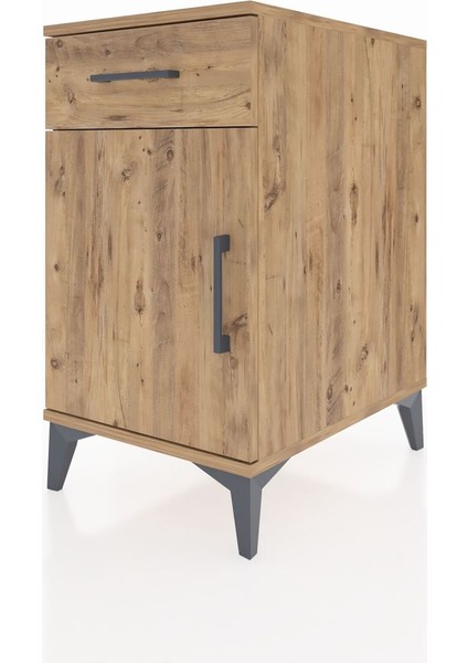 Kronos Komodin Tek Raflı Tek Çekmeceli Tek Kapaklı 44X59X80 Çam-Çam modelleri