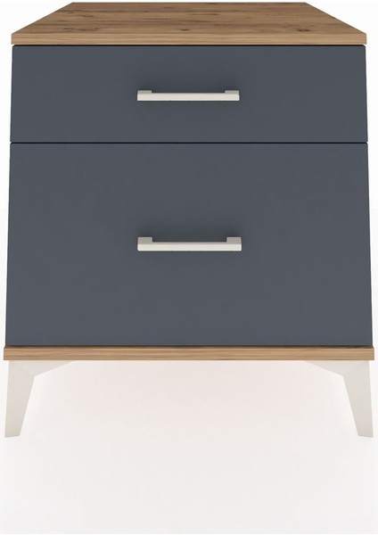 Kronos Komodin 2 Çekmeceli 60X59X64 Çam-Antrasit