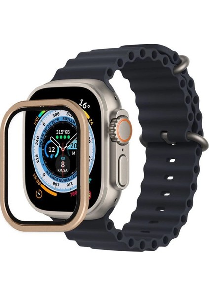 CPT16 Apple Watch Ultra 49MM Alüminyum Kasa Cam Ekran Koruyucu - Yıldız Işığı