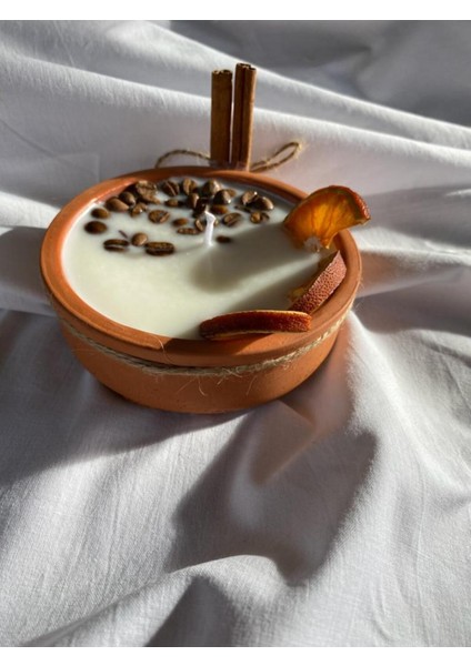 Kahve,portakal ve Tarçınlı %100 Doğal ve Vegan Ritüel Kokulu Soyawax Mum