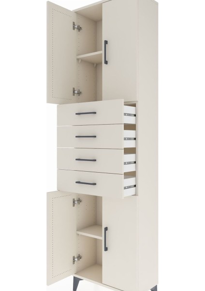Arges Dolap 3 Raflı 4 Çekmeceli 4 Kapaklı 60X30X221 Aytaşı-Aytaşı indirimleri