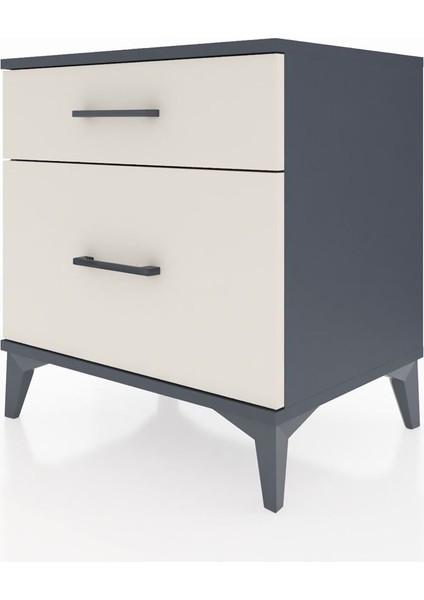 Hyperion Komodin 2 Çekmeceli 60X44X64 Antrasit-Aytaşı modelleri