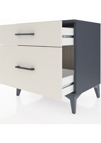 Hyperion Komodin 2 Çekmeceli 60X44X64 Antrasit-Aytaşı fırsatları