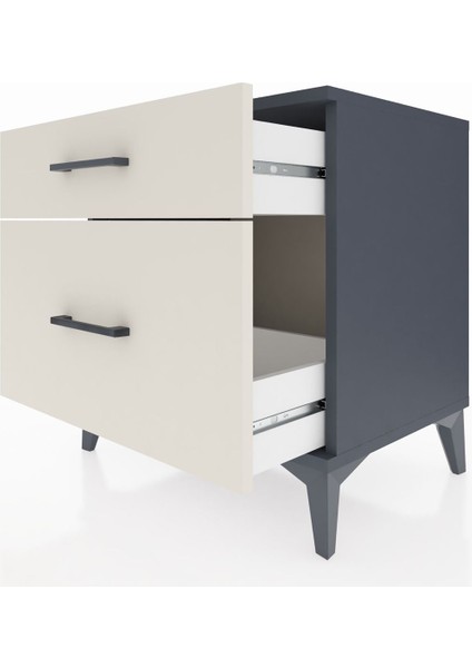 Hyperion Komodin 2 Çekmeceli 60X44X64 Antrasit-Aytaşı indirimleri