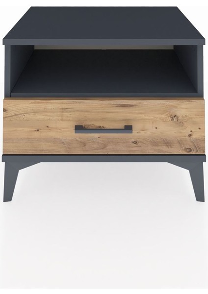 Hyperion Komodin Tek Raflı Tek Çekmeceli 60X44X48 Antrasit-Çam