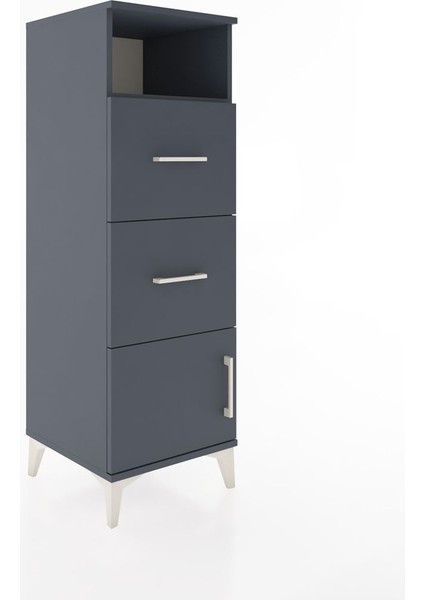 Hyperion Dolap Tek Raflı 2 Çekmeceli Tek Kapaklı 44X44X134 Antrasit-Antrasit fiyatları