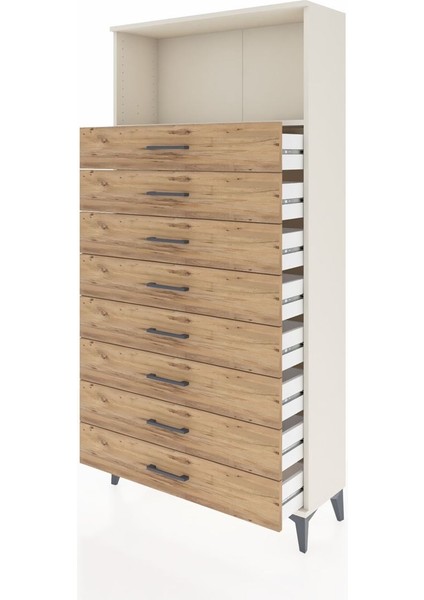 Arges Dolap Tek Raflı 8 Çekmeceli 88X30X182 Aytaşı-Çam fırsatları