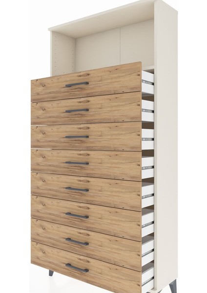 Arges Dolap Tek Raflı 8 Çekmeceli 88X30X182 Aytaşı-Çam indirimleri