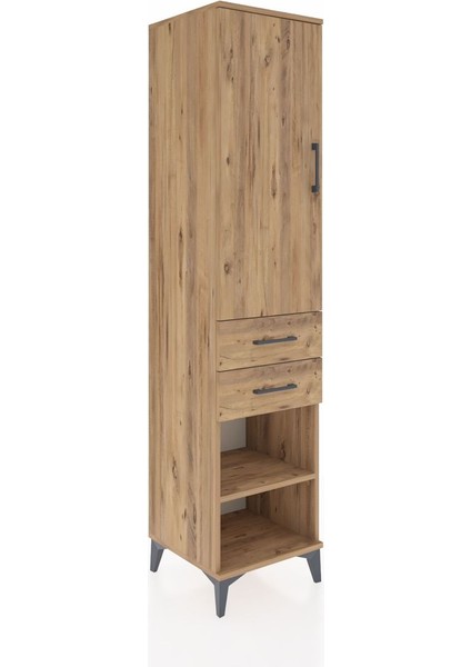 Hyperion Dolap 3 Raflı 2 Çekmeceli Tek Kapaklı 44X44X195 Çam-Çam fiyatları