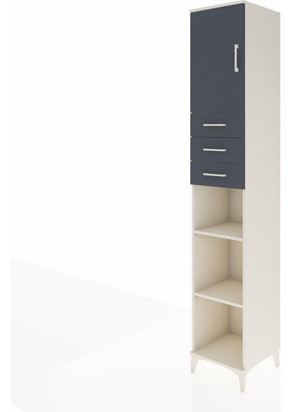 Hyperion Dolap 4 Raflı 3 Çekmeceli Tek Kapaklı 44X44X243 Aytaşı-Antrasit modelleri