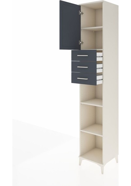 Hyperion Dolap 4 Raflı 3 Çekmeceli Tek Kapaklı 44X44X243 Aytaşı-Antrasit fırsatları